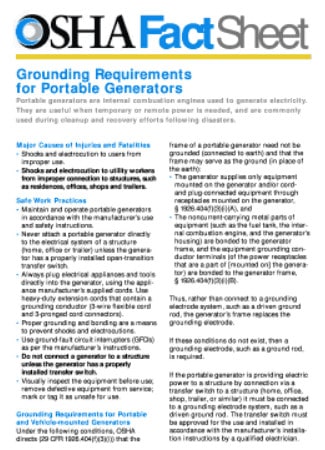 OSHA's generator grounding requirements